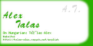 alex talas business card